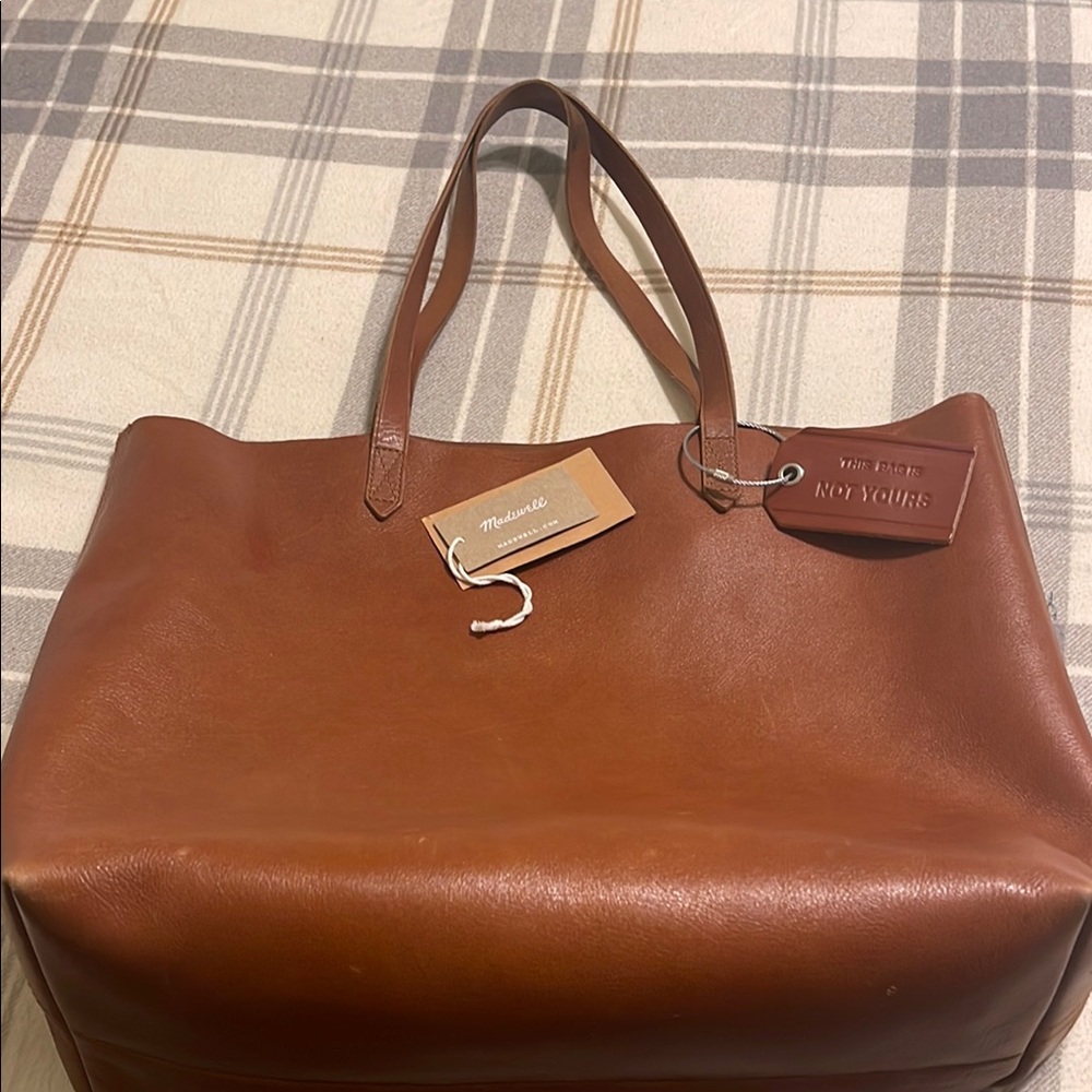 Madewell Brown Leather Tote Bag